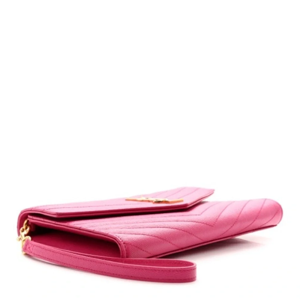 SAINT LAURENT
Grain De Poudre Matelasse Chevron Monogram Envelope Clutch - Picture 3 of 16